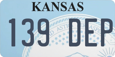 KS license plate 139DEP