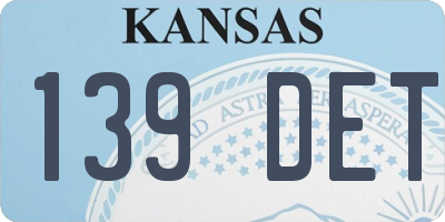 KS license plate 139DET
