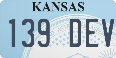 KS license plate 139DEV