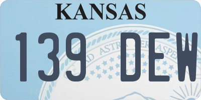 KS license plate 139DEW
