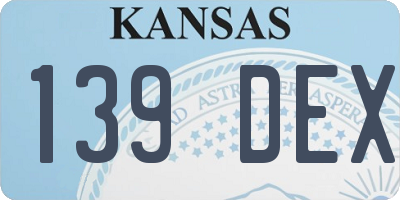 KS license plate 139DEX