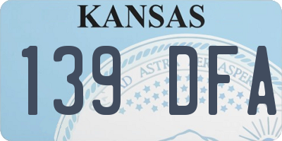 KS license plate 139DFA