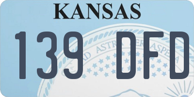 KS license plate 139DFD