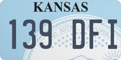 KS license plate 139DFI
