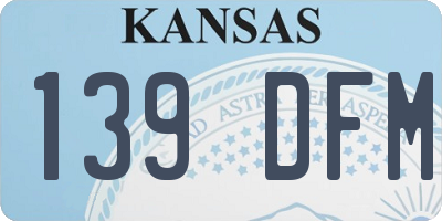 KS license plate 139DFM