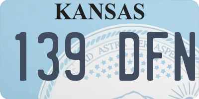 KS license plate 139DFN
