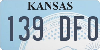 KS license plate 139DFO