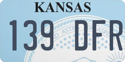 KS license plate 139DFR
