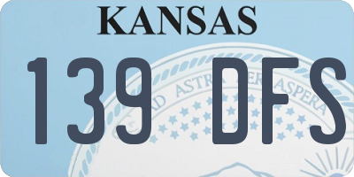 KS license plate 139DFS