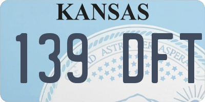KS license plate 139DFT
