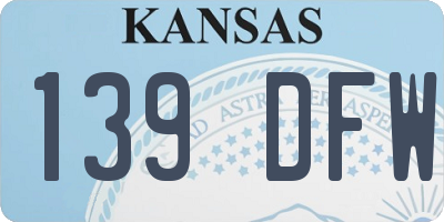 KS license plate 139DFW