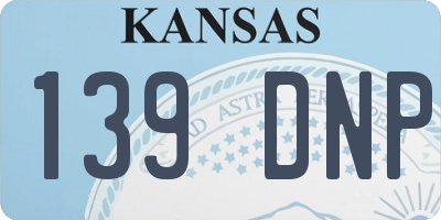 KS license plate 139DNP