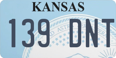 KS license plate 139DNT