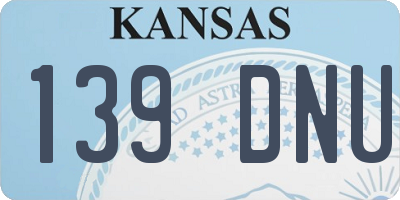 KS license plate 139DNU