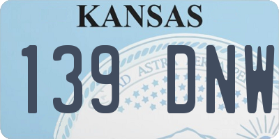 KS license plate 139DNW