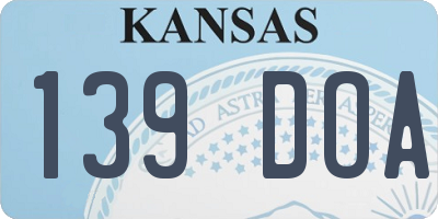 KS license plate 139DOA