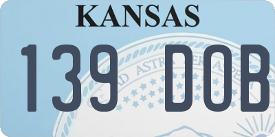 KS license plate 139DOB