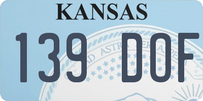 KS license plate 139DOF