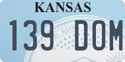 KS license plate 139DOM