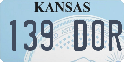 KS license plate 139DOR