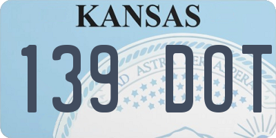 KS license plate 139DOT