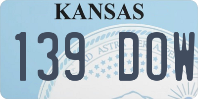KS license plate 139DOW