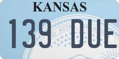 KS license plate 139DUE