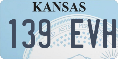 KS license plate 139EVH