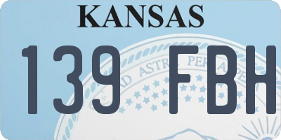 KS license plate 139FBH