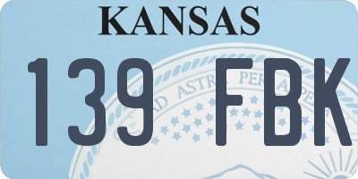 KS license plate 139FBK