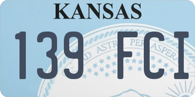 KS license plate 139FCI