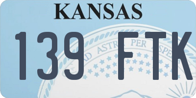 KS license plate 139FTK