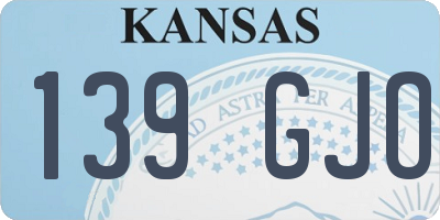 KS license plate 139GJO