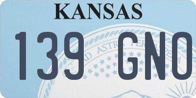 KS license plate 139GNO