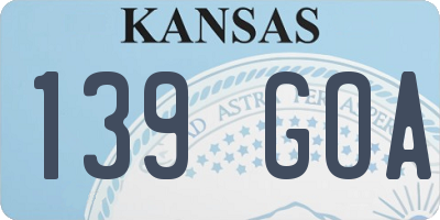 KS license plate 139GOA