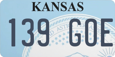 KS license plate 139GOE