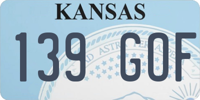 KS license plate 139GOF