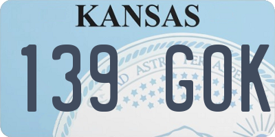 KS license plate 139GOK