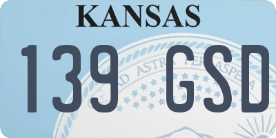 KS license plate 139GSD