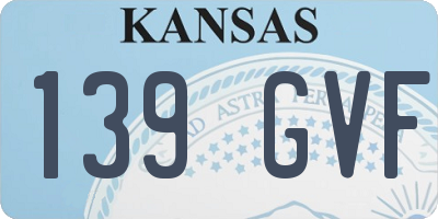 KS license plate 139GVF