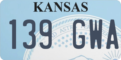 KS license plate 139GWA