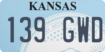 KS license plate 139GWD