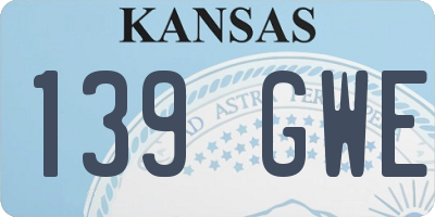 KS license plate 139GWE