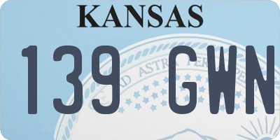 KS license plate 139GWN