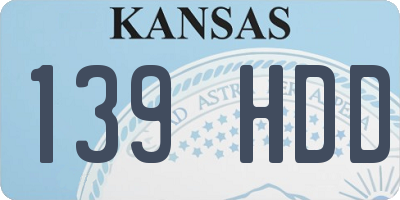 KS license plate 139HDD