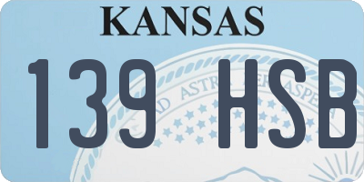 KS license plate 139HSB