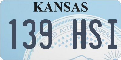 KS license plate 139HSI