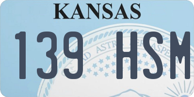 KS license plate 139HSM