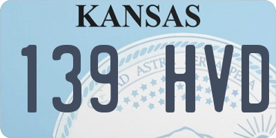 KS license plate 139HVD