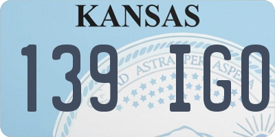 KS license plate 139IGO